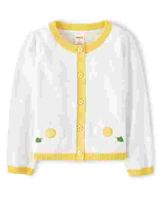 Cárdigan niña de manga larga con apliques de flores - Sunny Daisies