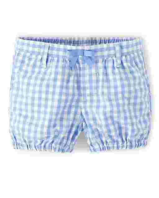 Shorts Niña De Popelina Vichy Pull On Bubble - Sunny Daisies