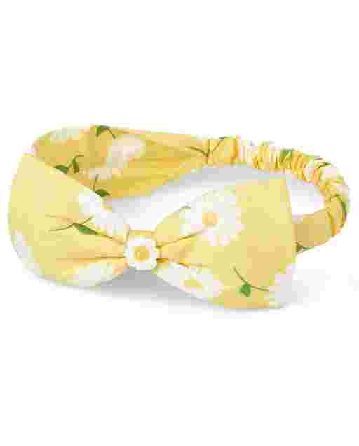 Diadema niña con lazo estampado floral - Sunny Daisies