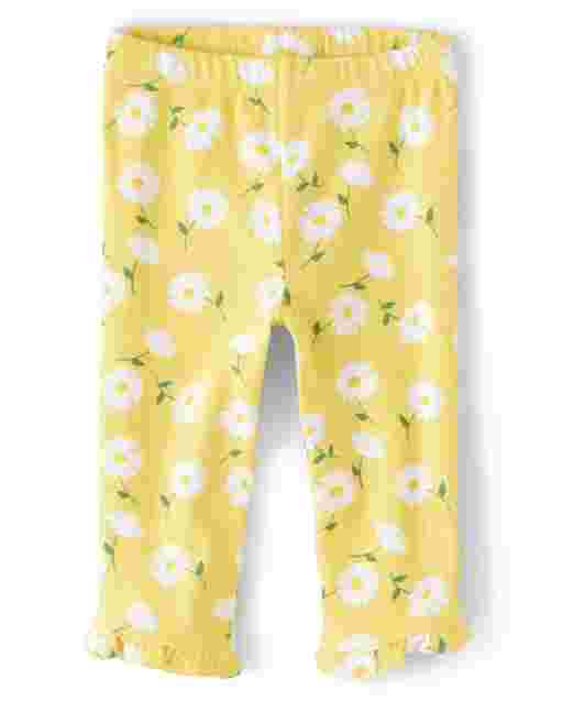 Leggings Capri Niña Punto Volantes Estampado Floral - Sunny Daisies