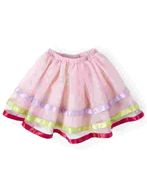 Falda tutú de tul con cinta para niñas - Birthday Boutique