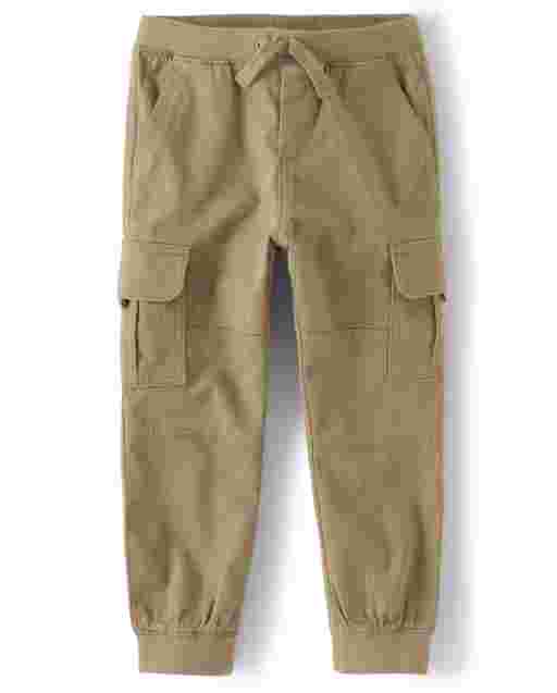 Pantalones cargo de sarga sin cordones para niños: juego diario