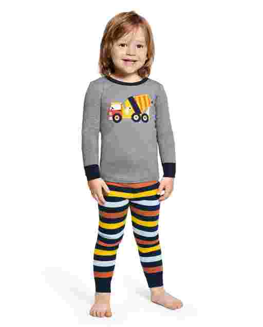 Pijama de 2 piezas de algodón con ajuste ceñido Demolition Dude de manga larga para niños - Gymmies