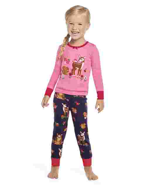 Girls Long Sleeve Berry Cute Snug Fit Cotton 2-Piece Pajamas - Gymmies