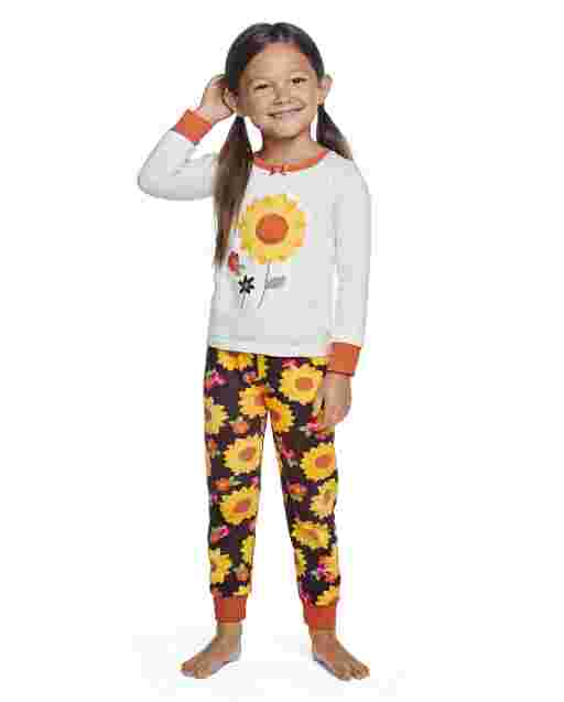 Pijama de 2 piezas de algodón con ajuste ceñido y manga larga para niñas - Gymmies