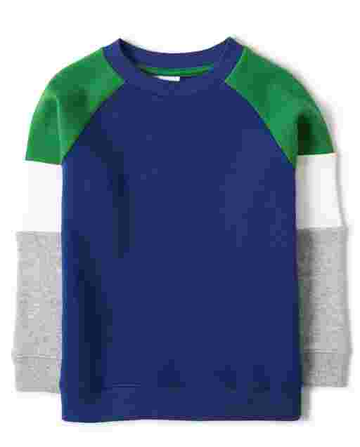 Sudadera de polar de manga larga con bloques de color para niños - Dino Roar