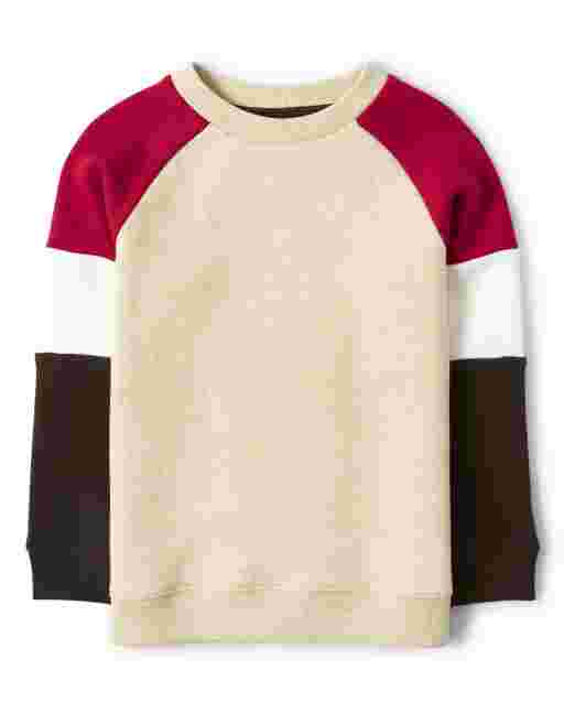 Sudadera con bloques de color de polar de manga larga para niños - Moose Mountain