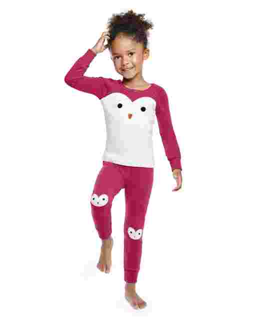 Girls Long Sleeve Penguin Snug Fit Cotton 2-Piece Pajamas - Gymmies