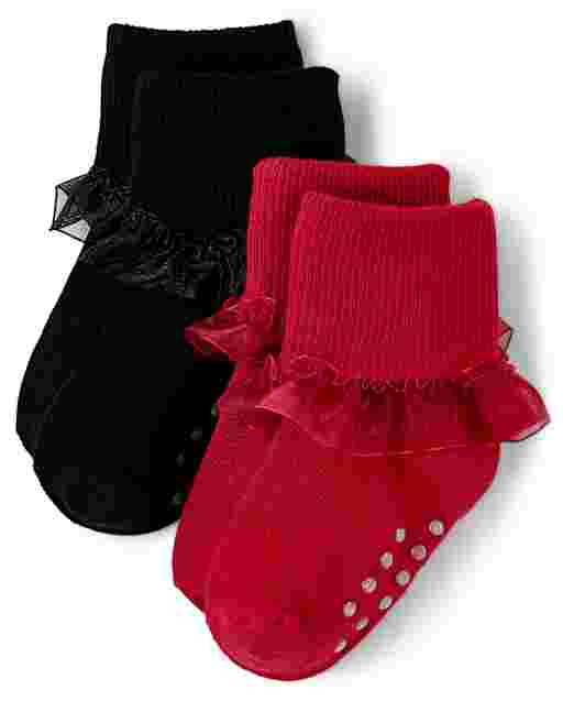Girls Turn Cuff Socks 2-Pack - Picture Perfect