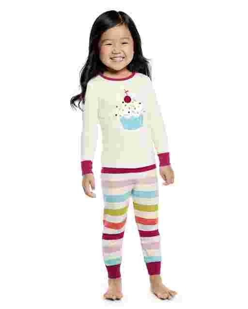 Girls Long Sleeve Cupcake Snug Fit Cotton 2-Piece Pajamas - Gymmies