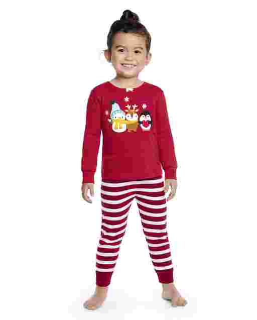 Girls Long Sleeve Winter Critter Snug Fit Cotton 2-Piece Pajamas - Gymmies