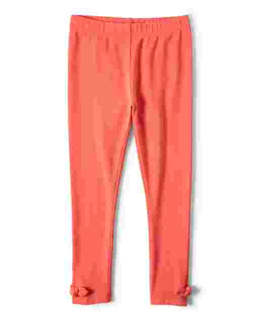 Leggings niña de punto con lazo - Pretty Peach