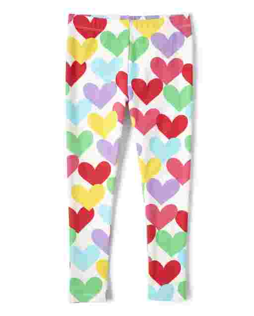 Leggings Niña de Punto con Estampado de Corazones Arcoíris - Sunshine Time
