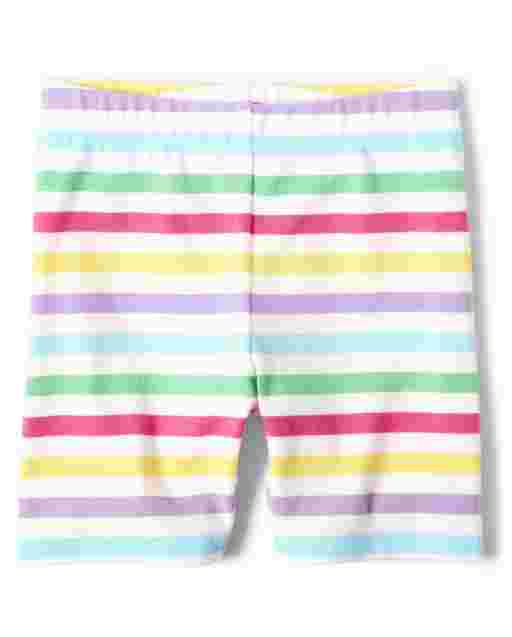 Shorts de punto a rayas arcoíris para niñas - Sunshine Time