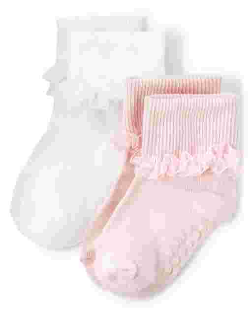 Pack de 2 calcetines con volantes para niñas - Fiesta en el jardín