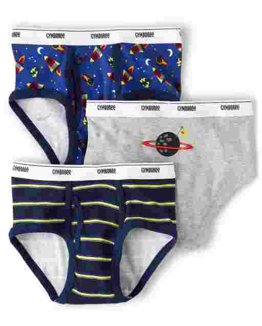 Pack de 3 calzoncillos espaciales para niños