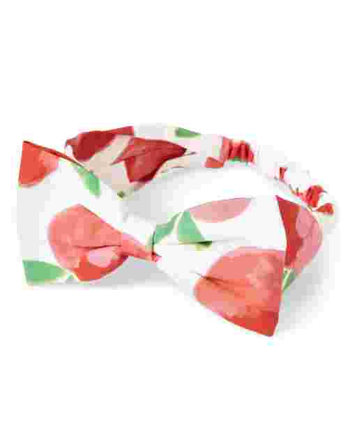 Diadema niña con lazo estampado melocotón - Pretty Peach