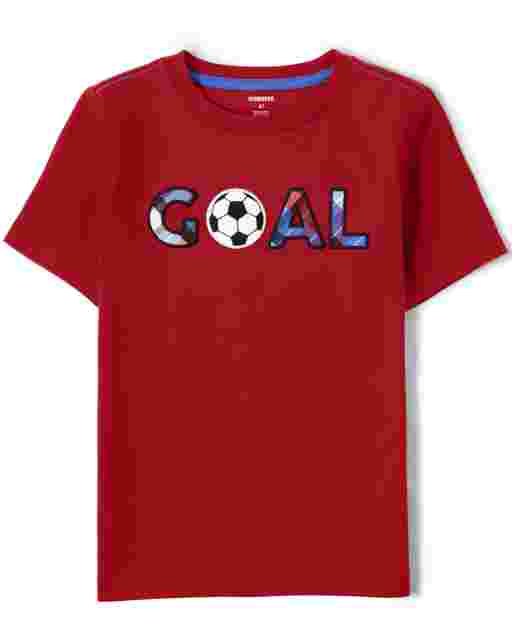 Camiseta de manga corta bordada ' Goal ' para niños - Ready, Set, Goal