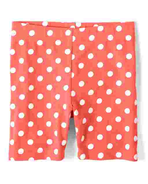 Shorts de punto de lunares para niñas - Pretty Peach