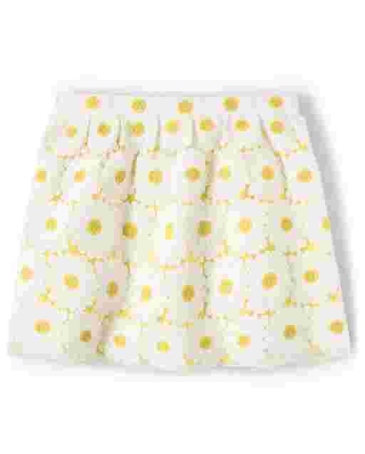 Falda pantalón con encaje de margaritas bordada para niñas - Fiesta en el jardín