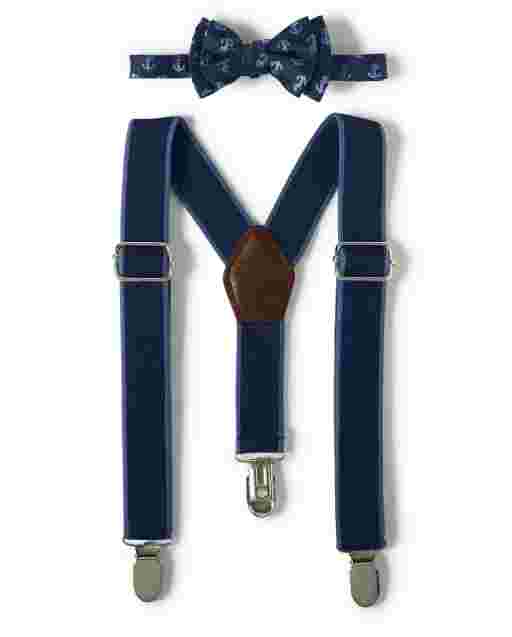 Conjunto de tirantes y pajarita con estampado de ancla para niño - Country Club