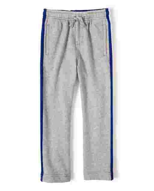Pantalones jogger de felpa francesa con rayas laterales de béisbol para niños - Lil Champ
