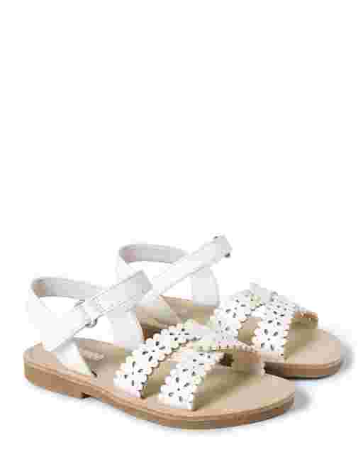 Sandalias de flores cortadas con láser para niñas