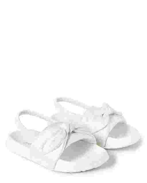 Sandalias con lazo brillante para niñas