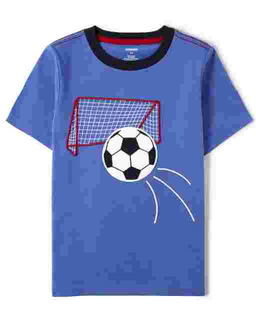 Camiseta de fútbol bordada de manga corta para niños - Ready, Set, Goal