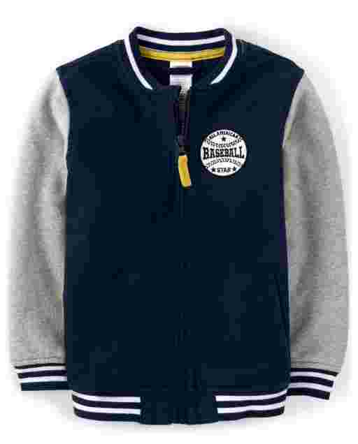 Chaqueta universitaria de béisbol bordada de manga larga para niños - Lil Champ