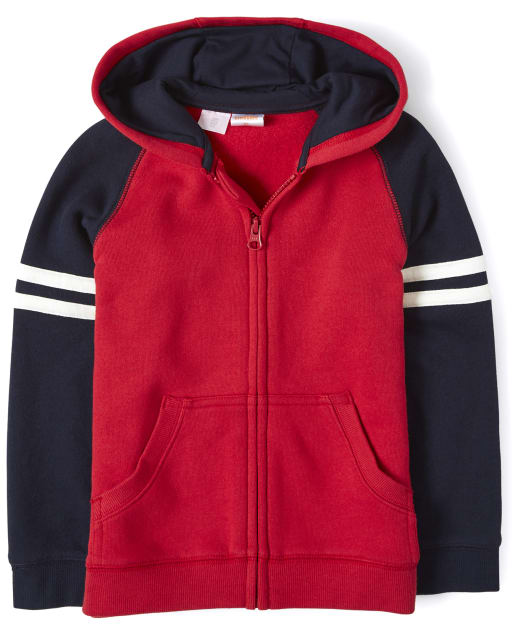 Red zip up hoodie boys on sale