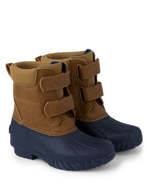 Boys Faux Leather And Rubber Snow Boots Aspen Lodge TAN Gymboree CA