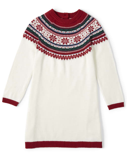 Girls fair isle sweater dress shop