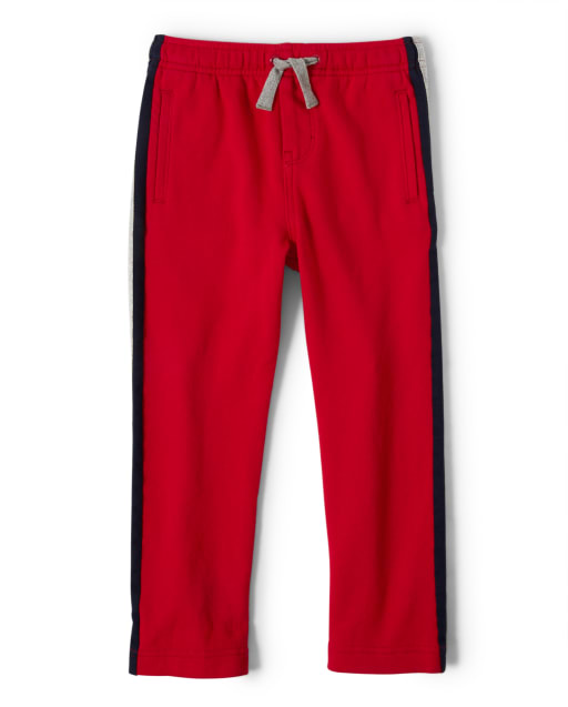 Boys Side Stripe Sweatpants Red