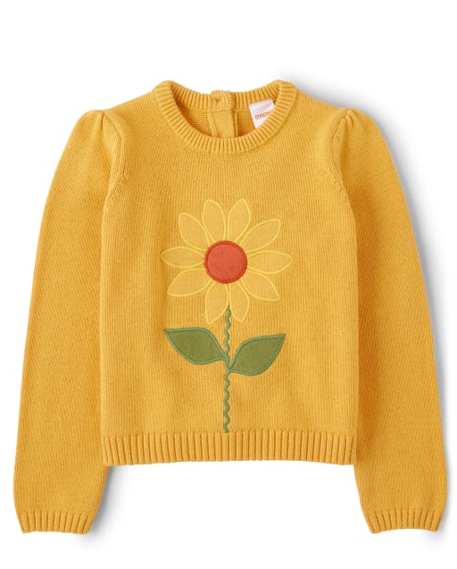 Yellow sunflower sweater top