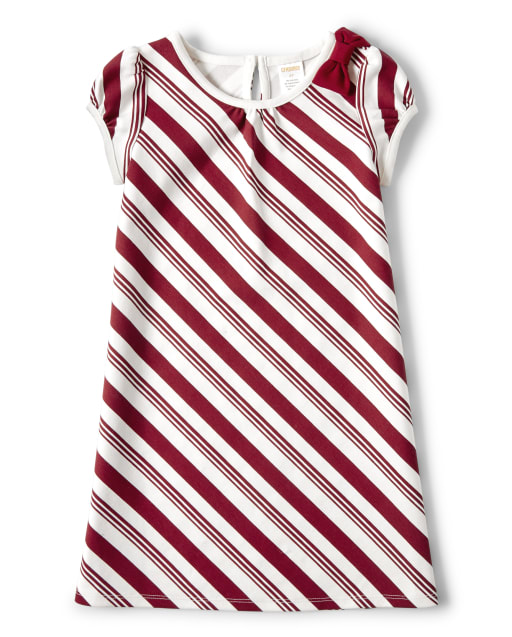 Girls Short Sleeve Striped Ponte Knit Dress Ho Ho Ho Gymboree