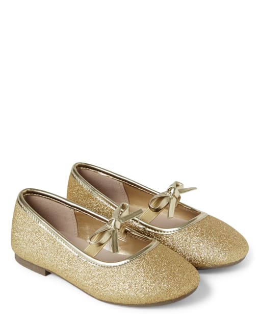 Girls top gold flats