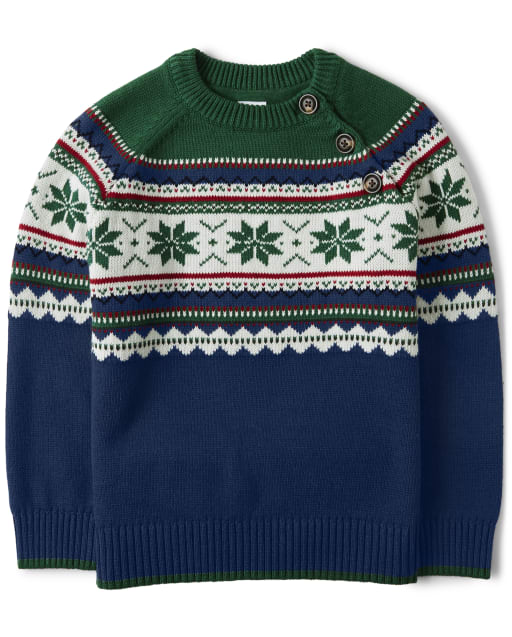 Gymboree Reindeer Fair Isle Nordic Cardigan Knit Sweater Size XS 3-4