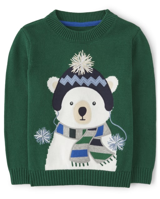 Boys Long Sleeve Polar Bear Sweater - Polar Party