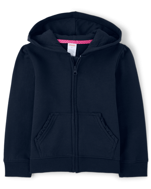 Girls Long Sleeve Fleece Zip Up Hoodie - Uniform - BLUE | Gymboree CA