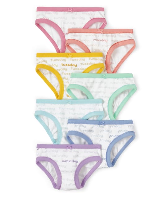 Toddler Girls 7 Pack Tie Dye Days Of The Week Panties - Multi Color