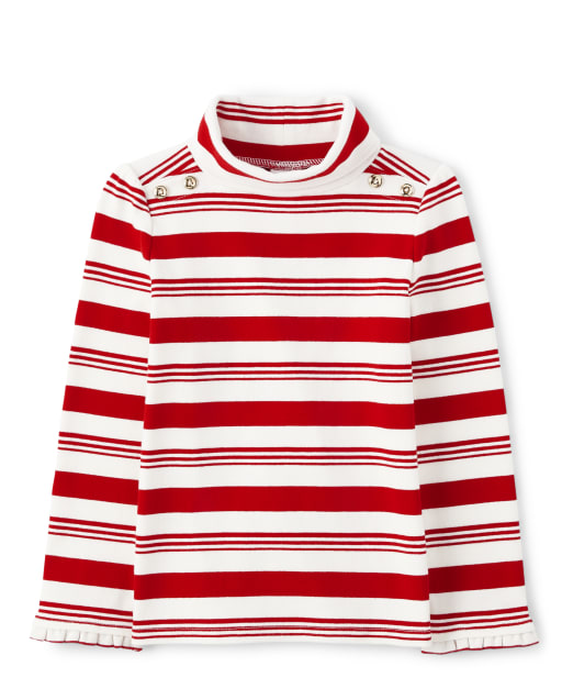 Girls Long Sleeve Striped Turtleneck Holiday Express BIG RED Gymboree CA