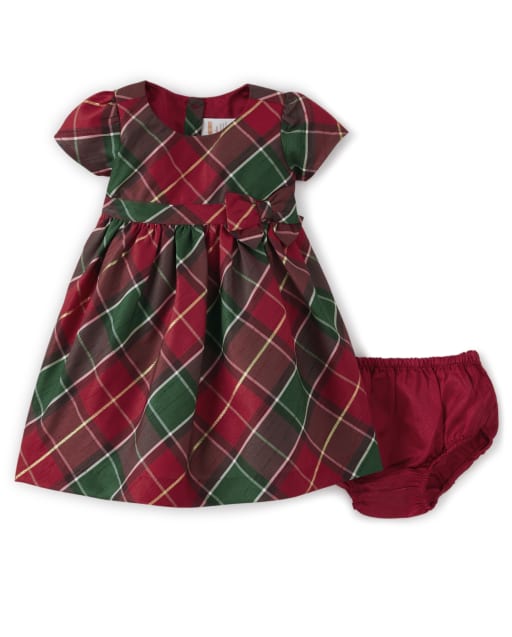 Baby Girls Matching Family Short Sleeve Taffeta Woven Plaid Dress - Holiday  Traditions - RED | Gymboree
