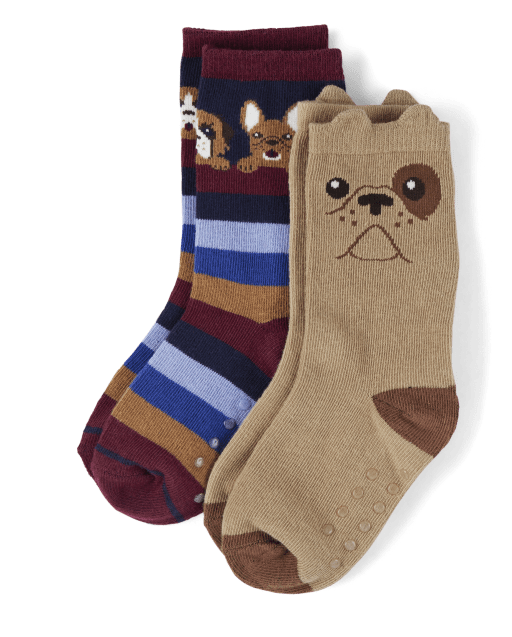 Boys Dog And Striped Socks 2-Pack - Playful Pups | Gymboree - MULTI CLR