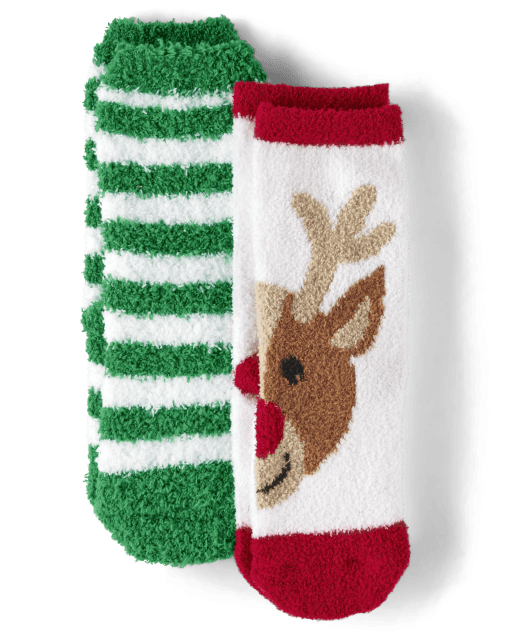 Unisex Reindeer And Striped Cozy Socks 2Pack Gymmies Gymboree CA