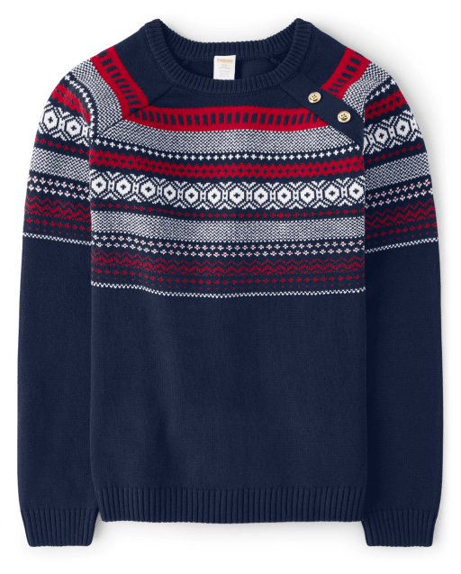 Womens Matching Family Long Raglan Sleeve Fairisle Sweater