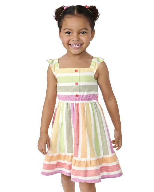 Girls Matching Family Sleeveless Woven Striped Dress Little