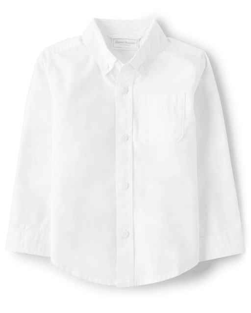 Habit Boys Youth Long Sleeve Button Down White Fishing Shirt Size