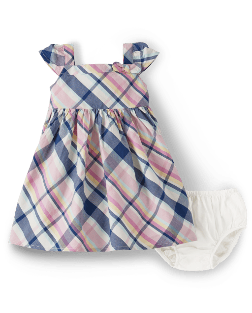 Baby Girls Matching Family Short Flutter Sleeve Plaid Dress Spring Celebrations SIMPLYWHT Gymboree CA