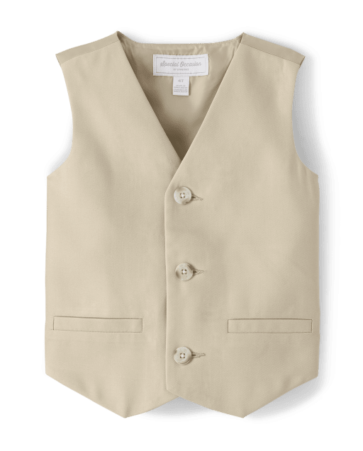NWOT Dressed up by Gymboree boys khaki pants and matching vest size small  5–6